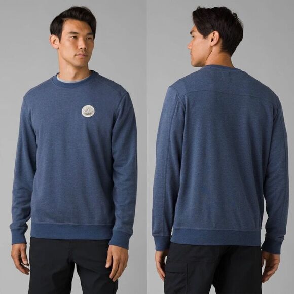 PrAna Patch Pullover Crew in Prana Denim Heather Size L - Picture 1 of 12